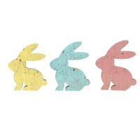 3A 13X1.5X16CM MDF PINK & MINT BUNNY