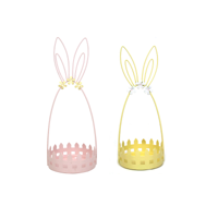 S2 METAL BUNNY BASKET L:12.5X12X32CM S:10X10X27CM