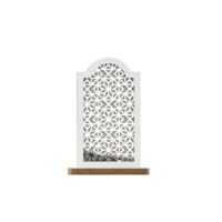 16X5X23.5CM MDF & ACRYLIC WHITE & SILVER RAMADAN TABLE TOP DECO