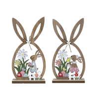 2A 23.5CM MDF EGG SHAPE BUNNY STAND