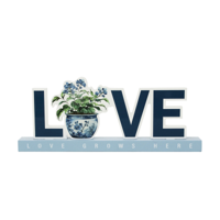 33X13X3.5CM CHINOISERIE MDF LOVE SIGN