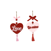 2A MDF HANGING VALENTINE DECOS W/TASSEL