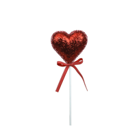 12CM GLITTER HEART PICK