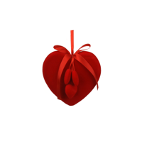 19CM FLOCKED HANGING HEART