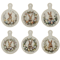6A 15X20CM EASTER CERAMIC TRIVET IN PDQ