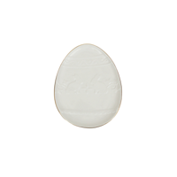 20X25.2X2.1CM WHITE CERAMIC EASTER PLATE W/GOLD EDGING