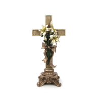33.5CM POLYRESIN HE IS RISEN CRUCIFIX