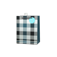 MED 18X23X10CM TARTAN GIFT BAG