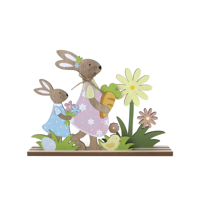 30X5X22.5CM MDF EASTER SCENE