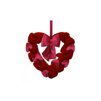 32CM VELOUR VALENTINE HEART WREATH
