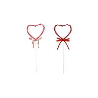2A 39CM RED & PINK PEARL HEART STEM