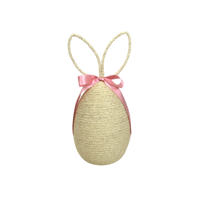 45X19X19CM RATTAN EGG & BUNNY EARS