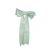 68X142CM MINT GINGHAM BOW