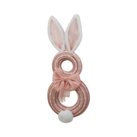 88X36X66CM PINK VELOUR BUNNY WREATH