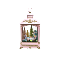 25.5X16X42CM LIGHT UP RESIN EASTER WATER SCENE PINK 3XAA BATTERY