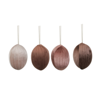 8PK 10CM VELOUR EASTER EGGS IN BOX TAUPE & COFFEE