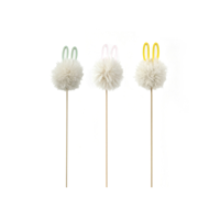 3A FLUFFY BALL W/BUNNY EARS MINT, PINK, YELLOW PICK