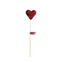 9CM VELOUR HEART STEM