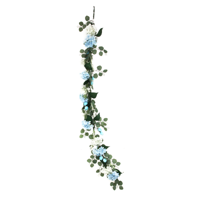1.8M HYDRANGEA GARLAND W/EGGS BLUE & WHITE