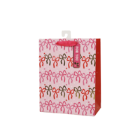 MED 18X23X10CM PINK BOWS GIFT BAG