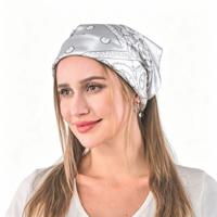 50CM PRINTED SILVER BANDANA