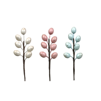 3A 20CM EGG PICK IVORY, PINK, BLUE