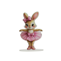 30X20CM MDF BALLERINA BUNNY TABLE TOP DECO