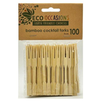 Bamboo Cocktail Fork 9cm - PACK=100 / BAG=1,000