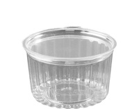 Plastic Show Bowl Clear with Flat Hinged Lids 16oz / 480ml - Box of 250