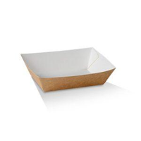 #2 White / Brown Food Board / Small Tray 2 110mm(L) x 75mm(W) x 40mm(H) - Box of 500