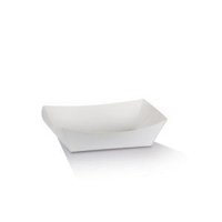 T2 White/White Cardboard Food Board / Small Tray 2 110mm(L) x 75mm(W) x 40mm(H) - Box of 500