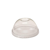 Clear RPET Recycled Plastic Dome Lids With Hole suit 14oz - 24oz 98.3mm Diameter PET. Cups - SLEEVE=