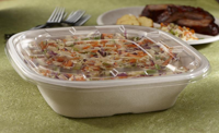 Sabert Clear Lid PET Lid for 180oz and 120oz Catering Bowls 279mm x 279mm x 12mm - Pack of 50