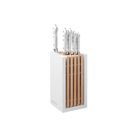 WUSTHOF CLASSIC WHITE KNIFE BLOCK SET 6PC w/SANTOKU (1090270 (*28168*) =  1 X SET