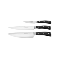 WUSTHOF CLASSIC IKON BLACK KNIFE SET 3 PIECE (1120360301W) (*28020*) =  1 X EACH