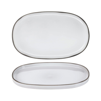 REVOL CARACTERE OVAL SERVICE PLATE 355x218mm WHITE CUMULUS (*RV652759*) = PACK OF 4 X EACHES