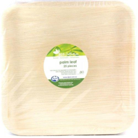 Square Palm Leaf Plate 10" x 10" / 250mm x 250mm - Packet of 25