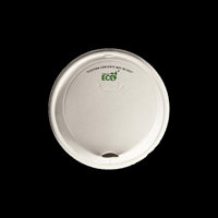 White Paper Compostable Hot Cup Sipper Lid suit 80mm Rim Hot Cups - SLEEVE=50 / BOX=1,000