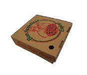 Flat Printed Brown Cardboard Pizza Box 10" / 25cm - Packet of 50