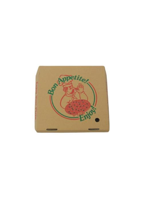 Flat Printed Brown Cardboard Pizza Box 13" / 33cm - Packet of 50