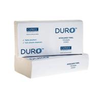 Duro Premium Interleaved Ultraslim Paper Hand Towel White 150 per Pack, 230mm x 240mm  - Box of 16