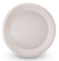 Compostable 9" Round Sugarcane Plate - PACKET=50 / BOX=500