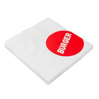 2 Square Printed "Hamburger" 45gsm Grease Resistant Bag 215mm(L) x 200mm(W) - Pack of 500