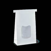 Large White Paper Polylined Window Tin Tie Bag 242mm(L) x 155mm(W) + 70mm(G) - Box of 400