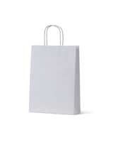 Small White Loop Handle Paper Carry Bags 350mm(L) x 260mm(W) + 110mm(G) - EACH=1 / BOX=250