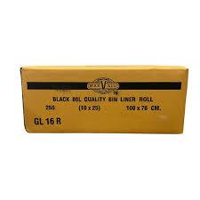 Garbage Bags Black Strong Heavy Duty Plastic 80lt Rolls (GL16R) - Box of 250