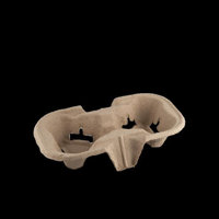 Hot Drink 2 Cup Carry Tray Mache Pulp Moulded Eco Egg Style - SLEEVE=100 / BOX=600