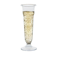 ROMAX Eco Friendly Premium Plastic Champagne Flute Cups 125ml - Box of 100
