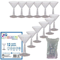 Plastic Martini Glass Cups 162ml - Packet of 12