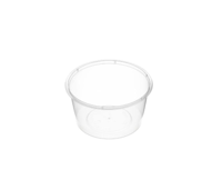 Large Round Clear Premium Plastic Takeaway Containers 440ml Microwave Grade - SLEEVE=50 / BOX=500
